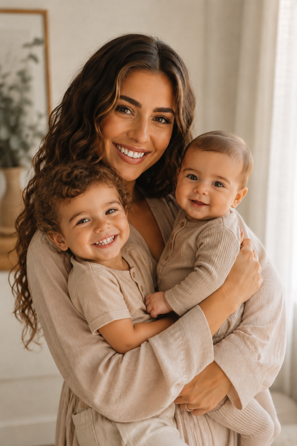 Mia Maskell with her children